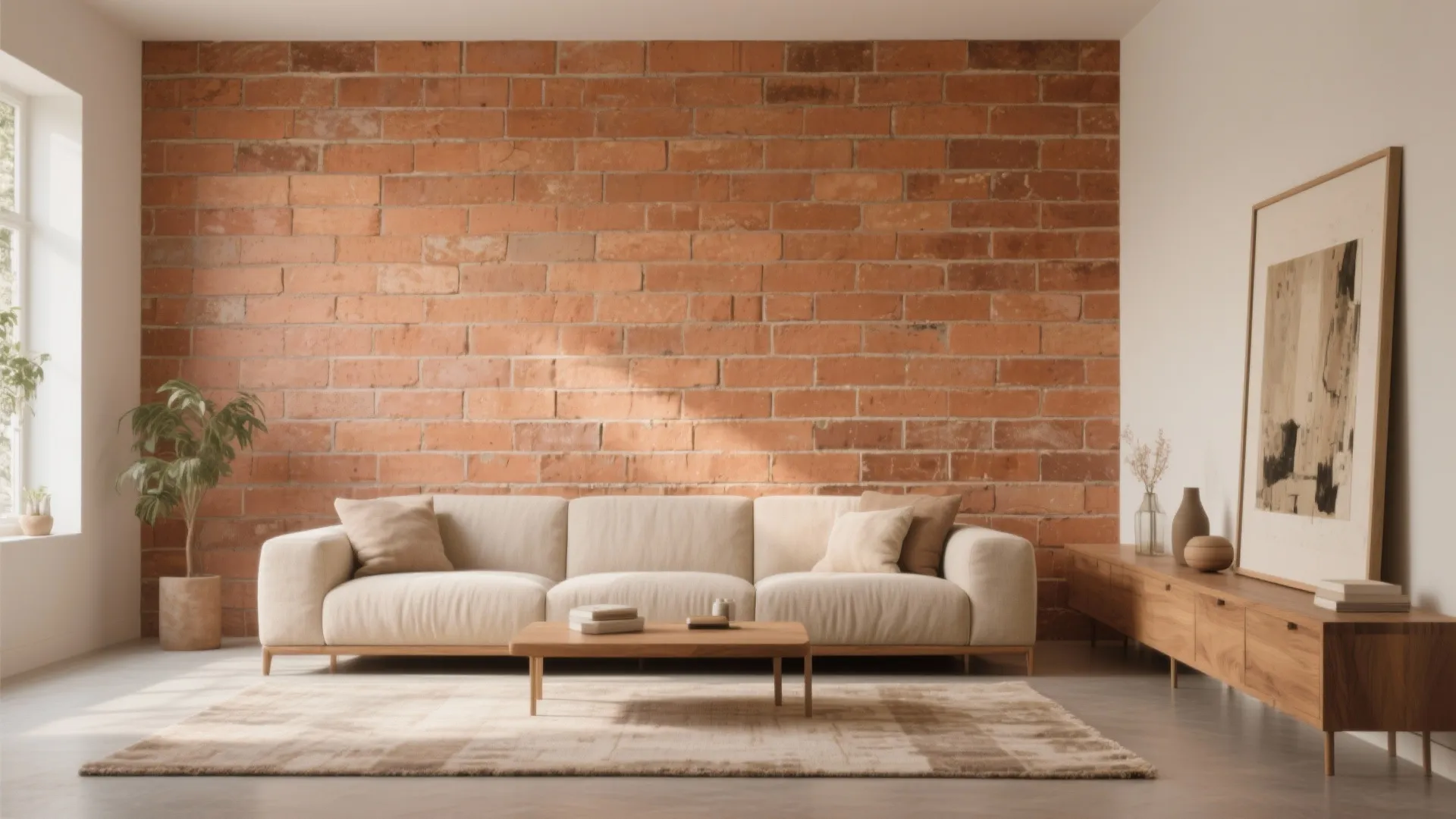 4) Thin brick and terracotta for tactile warmth