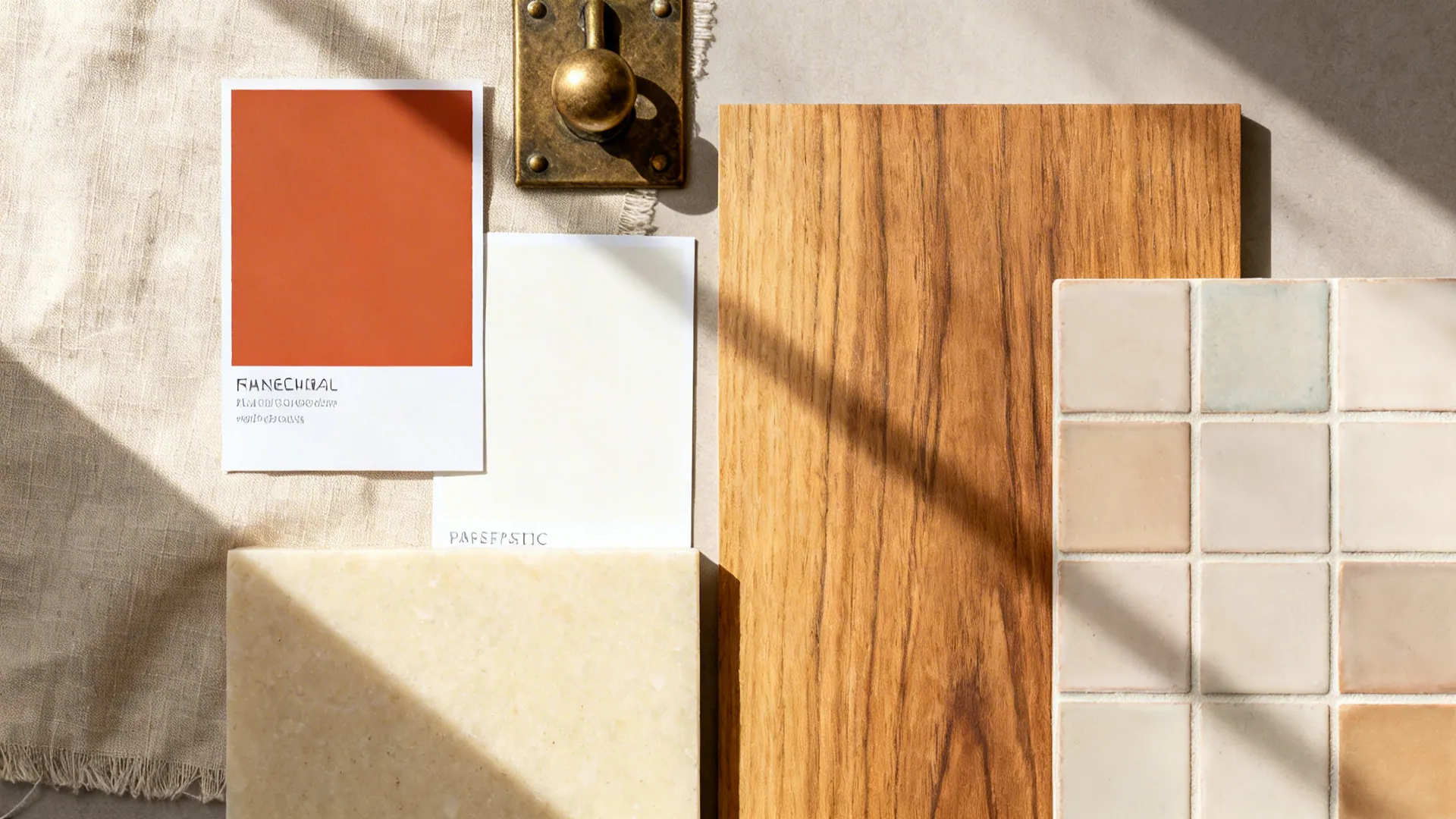 Terracotta, Off-White, and Aged Bronze