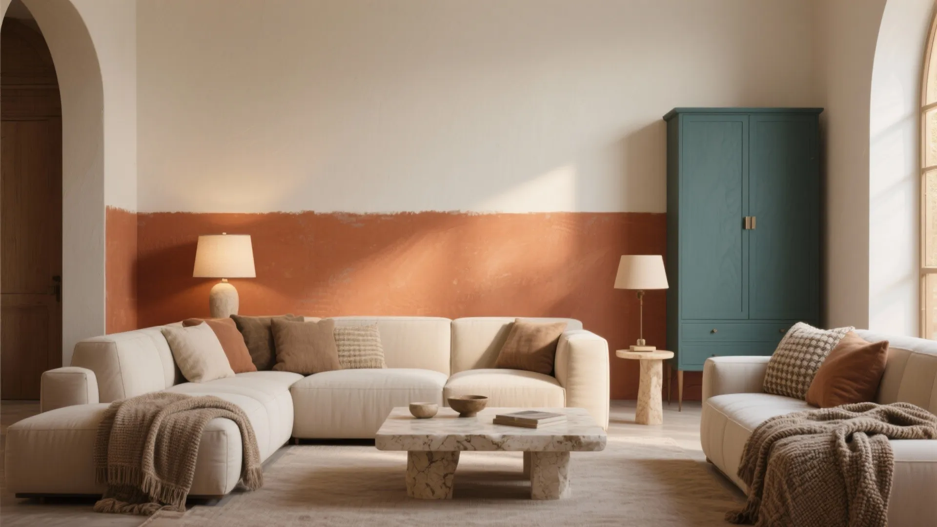 3) Terracotta + Ivory: warm, tactile, and social