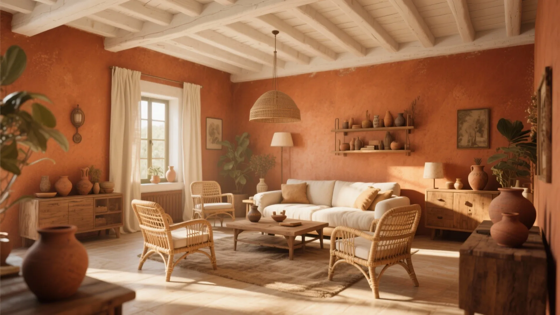 Warm Terracotta and Linen White