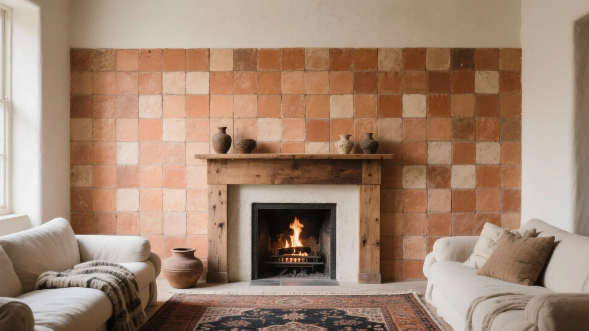 Vintage Tile, Terracotta, and Stone: Tactile Accent Walls