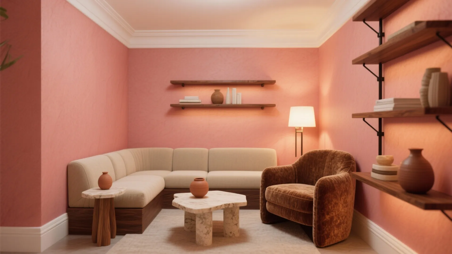Terracotta Pink with Warm Neutrals