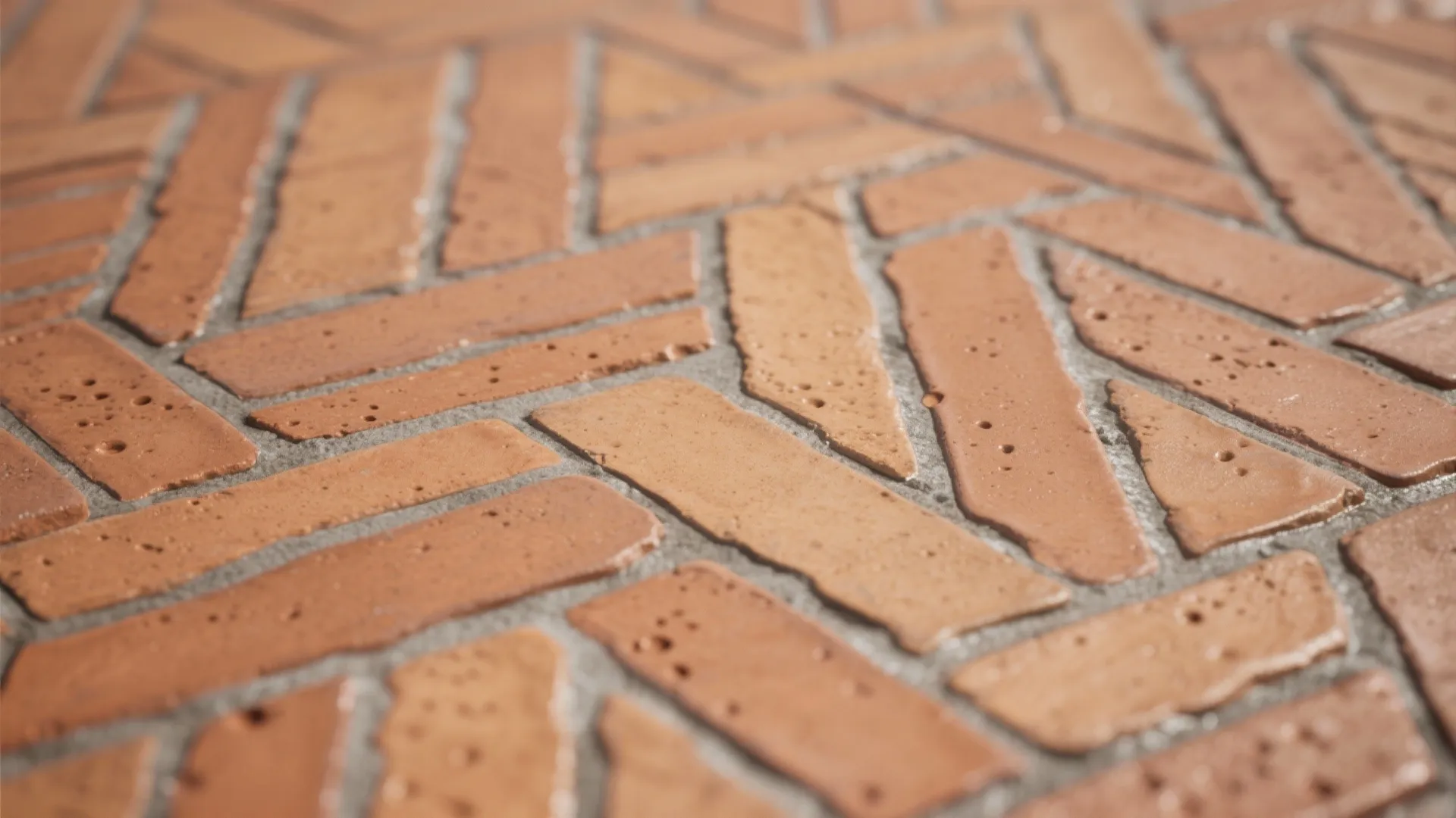 Warm Terracotta Herringbone With Sealed Edges
