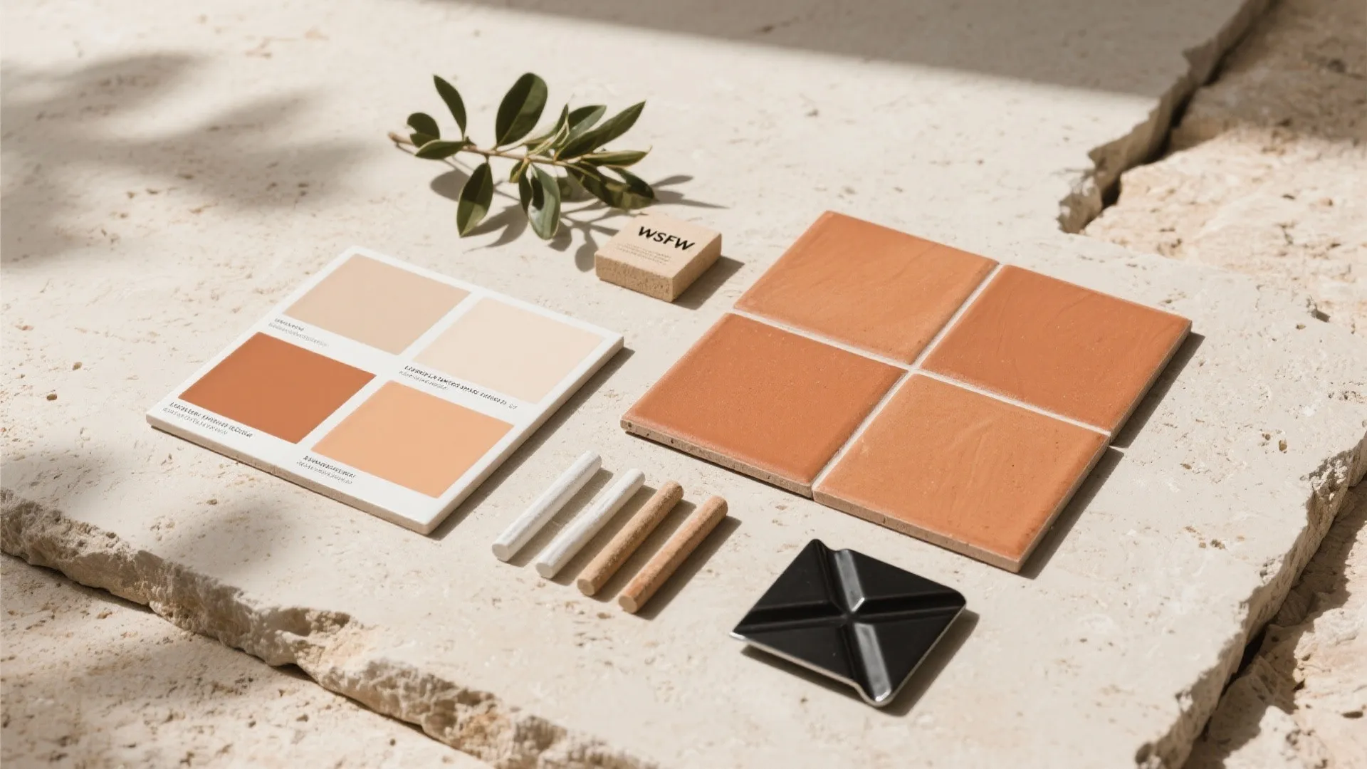 4) Terracotta-effect tiles with limewash paint neighbors