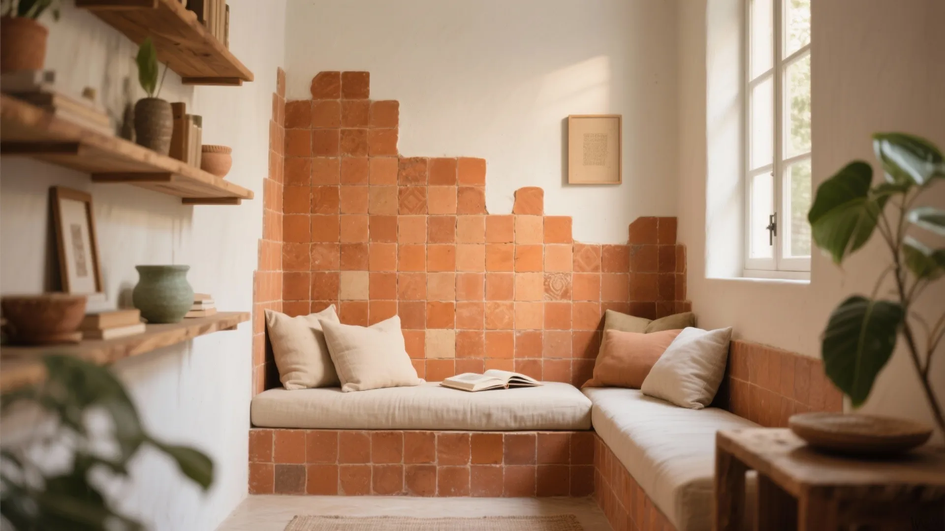 Warm terracotta and clay tiles