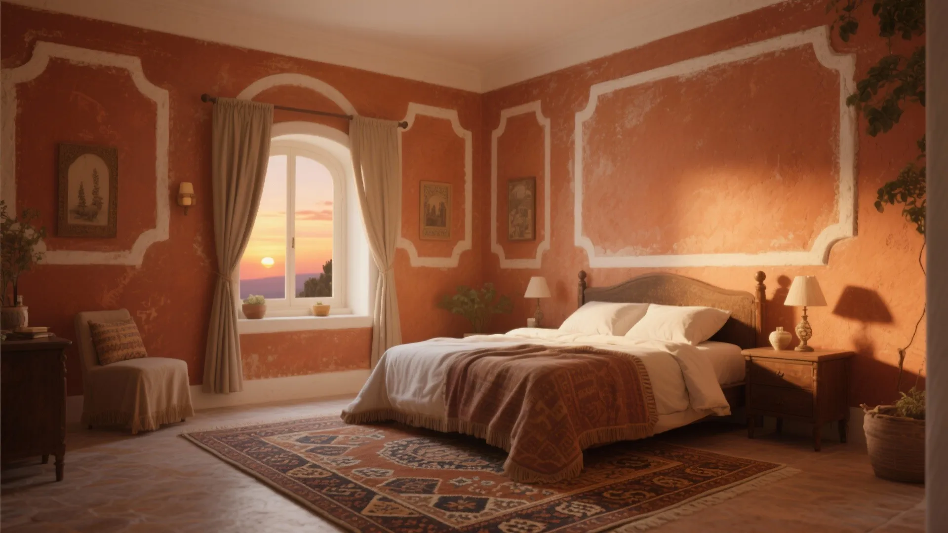 5. Earthy Terracotta and Off-White