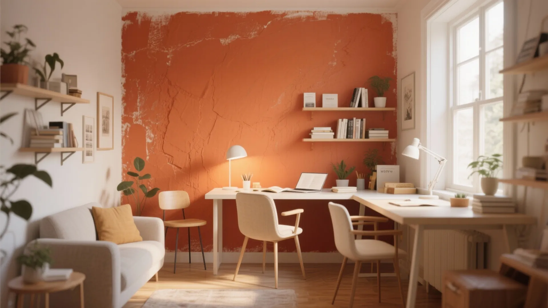 Warm Terracotta and Off-White