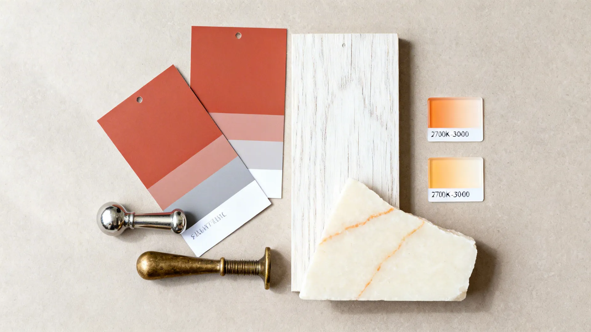 Matte Terracotta Paint with Light Wood Cabinets