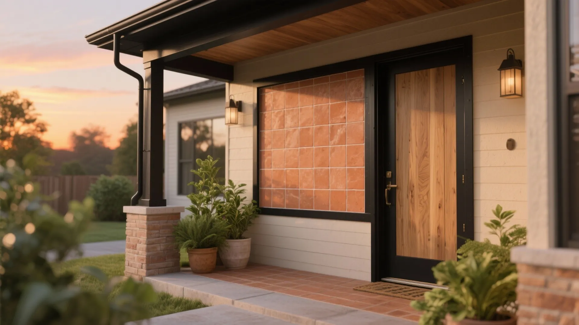 Terracotta, Neutrals, and Mixed Materials for Cozy Character