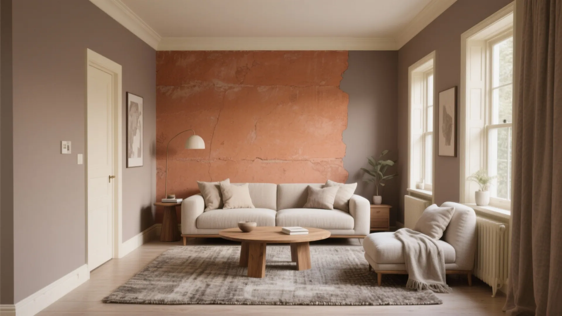 Earthy Taupe & Terracotta for Welcoming Living Rooms