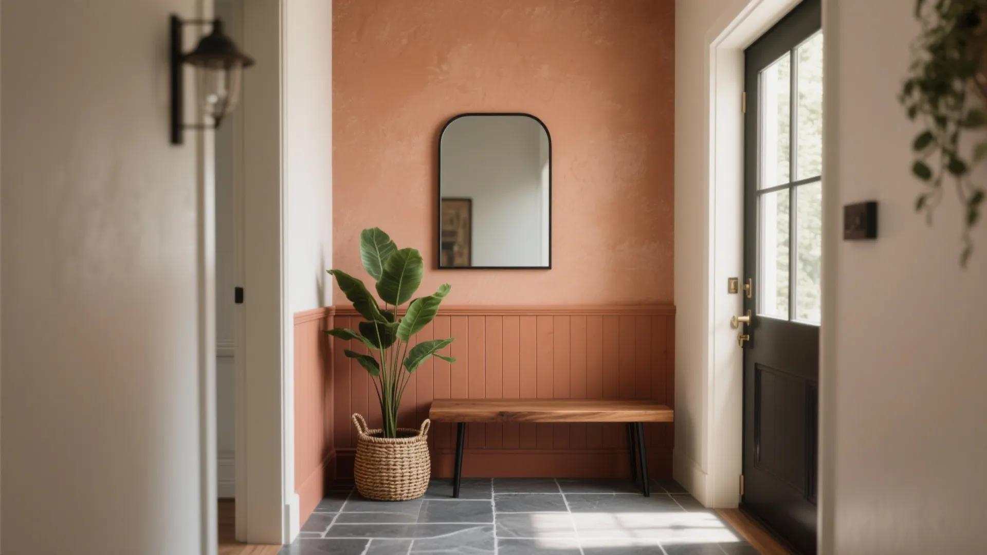 Terracotta + Slate + Natural Wood