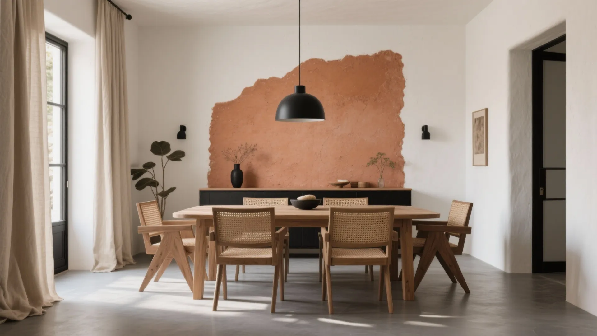 Earthy Terracotta Feature Wall for Mediterranean Warmth