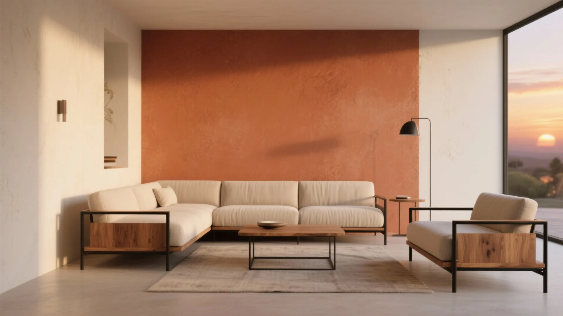 Terracotta and Creamy White with Black Accents