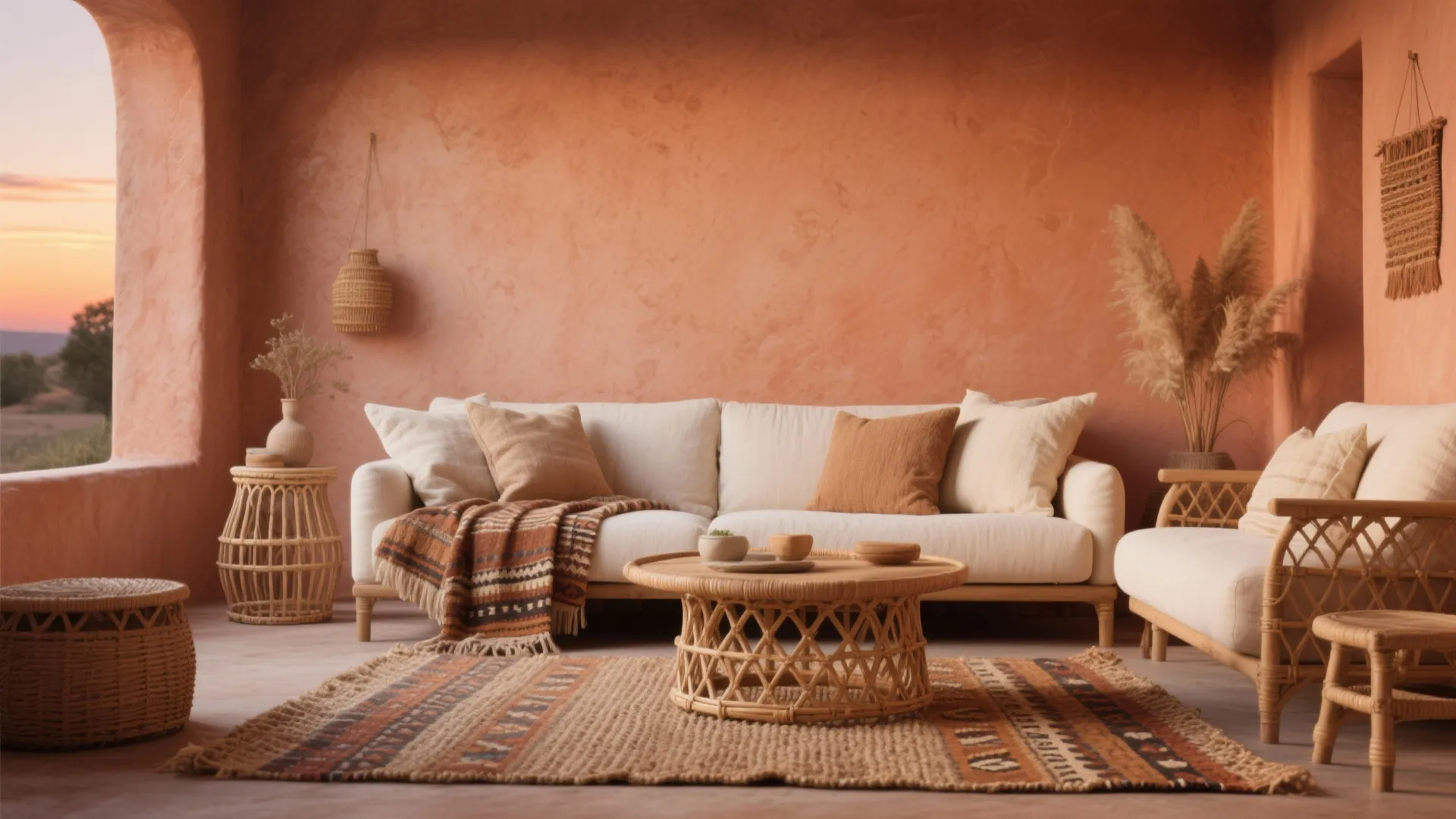 Warm Terracotta + Woven Textiles