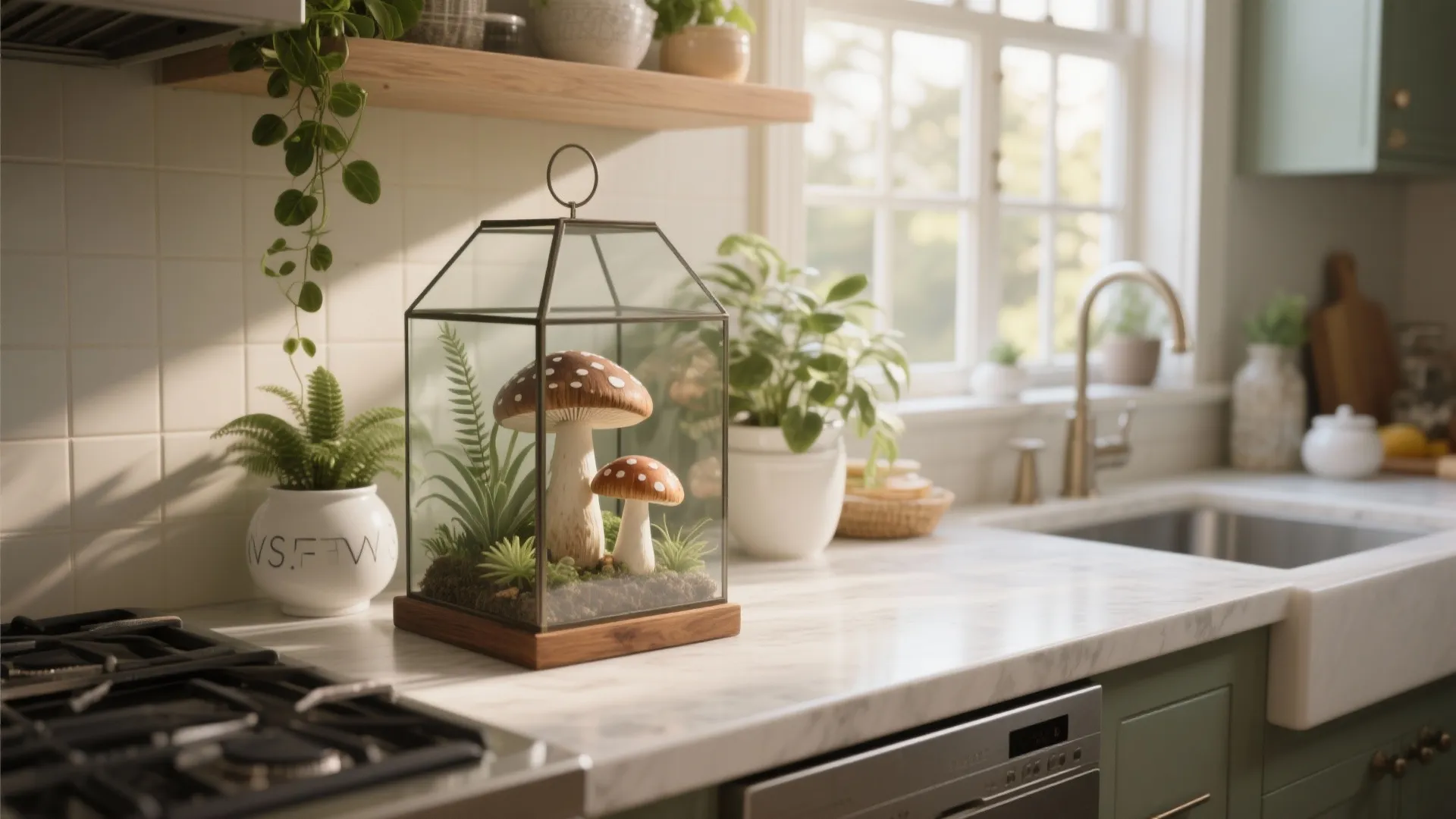 5. Indoor Terrarium Mushrooms and Kitchen Accents