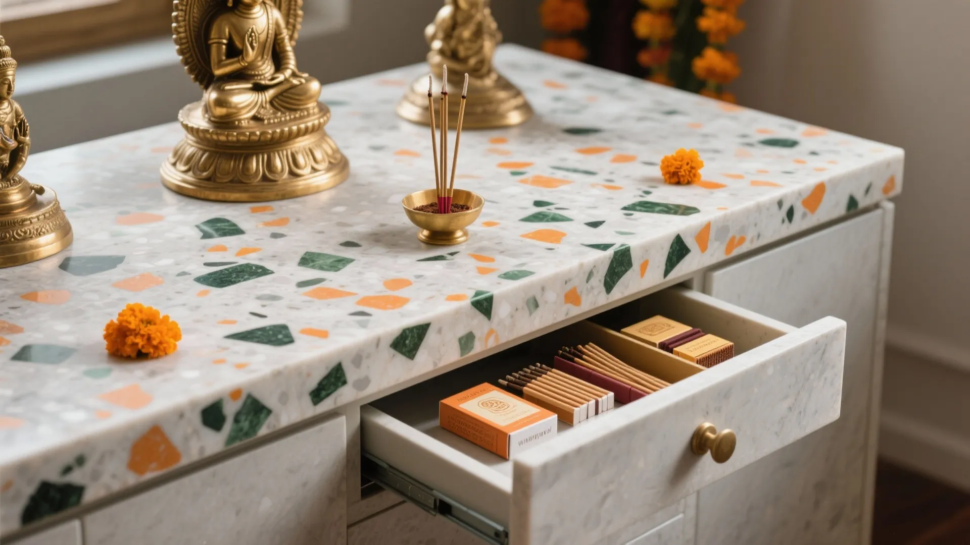 Terrazzo Altar Slab with Hidden Storage