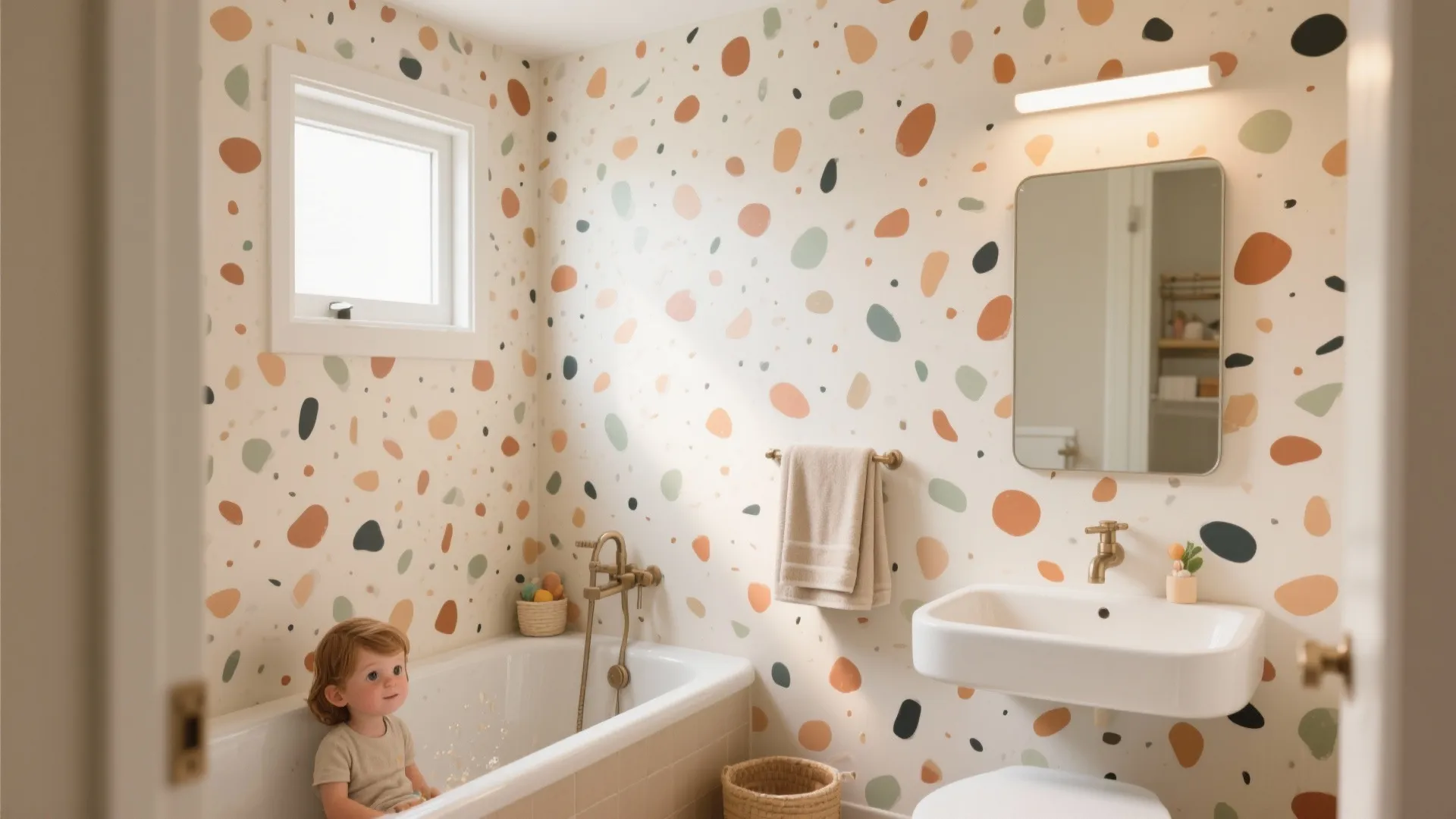 Terrazzo-inspired decals for playful color and depth