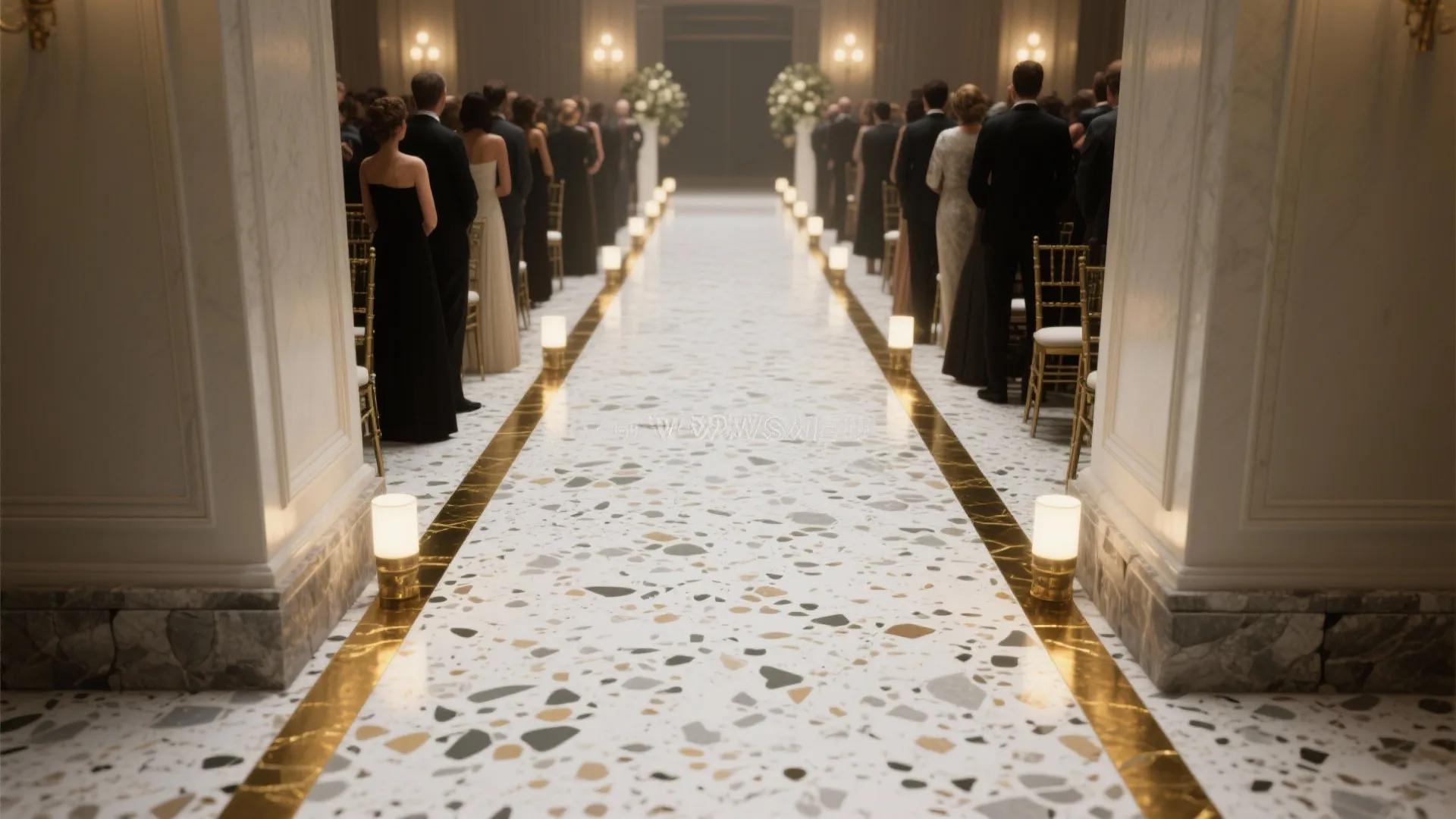 Terrazzo with Metallic Borders