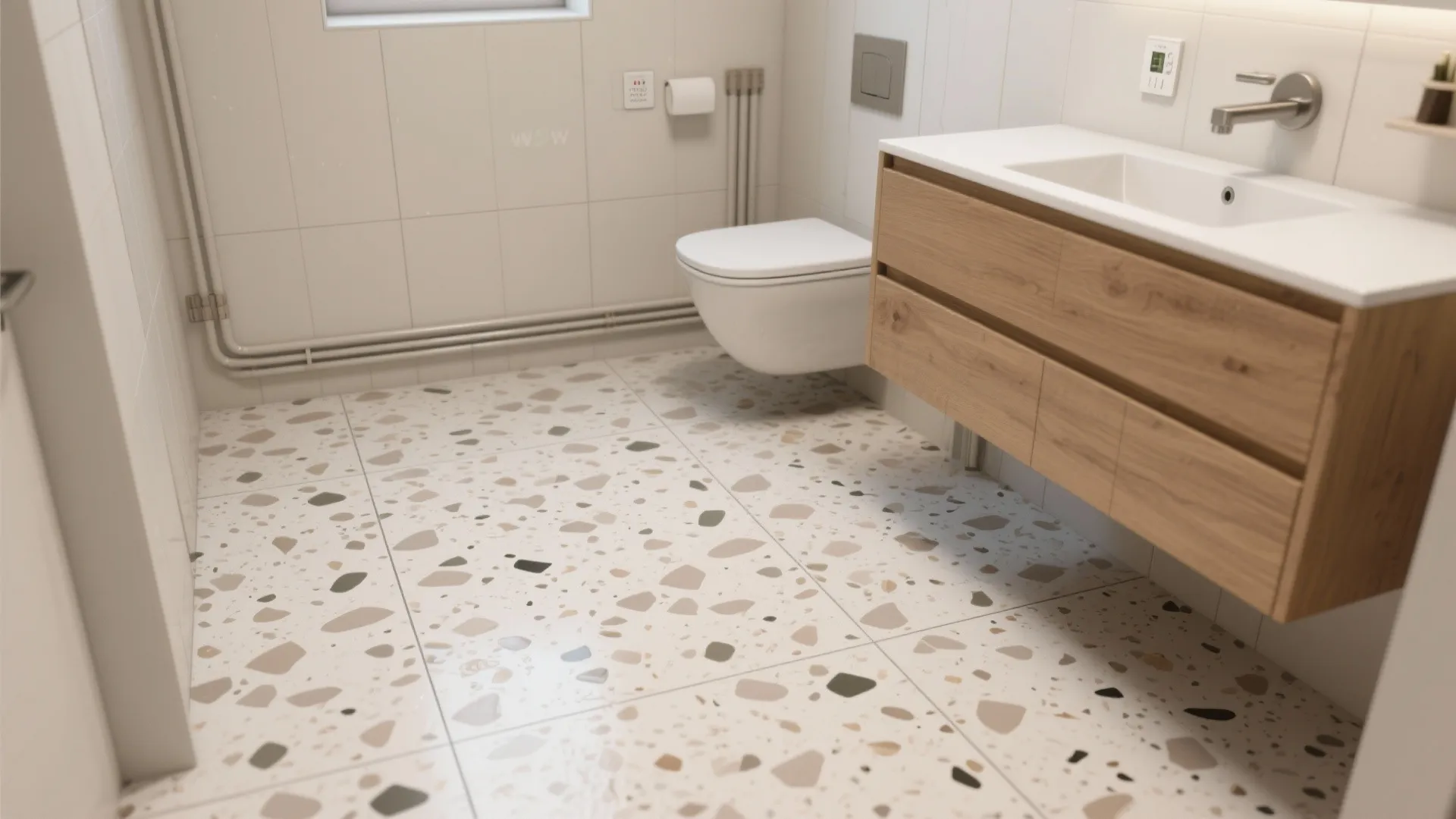 4) Terrazzo-Effect Porcelain for Playful Texture