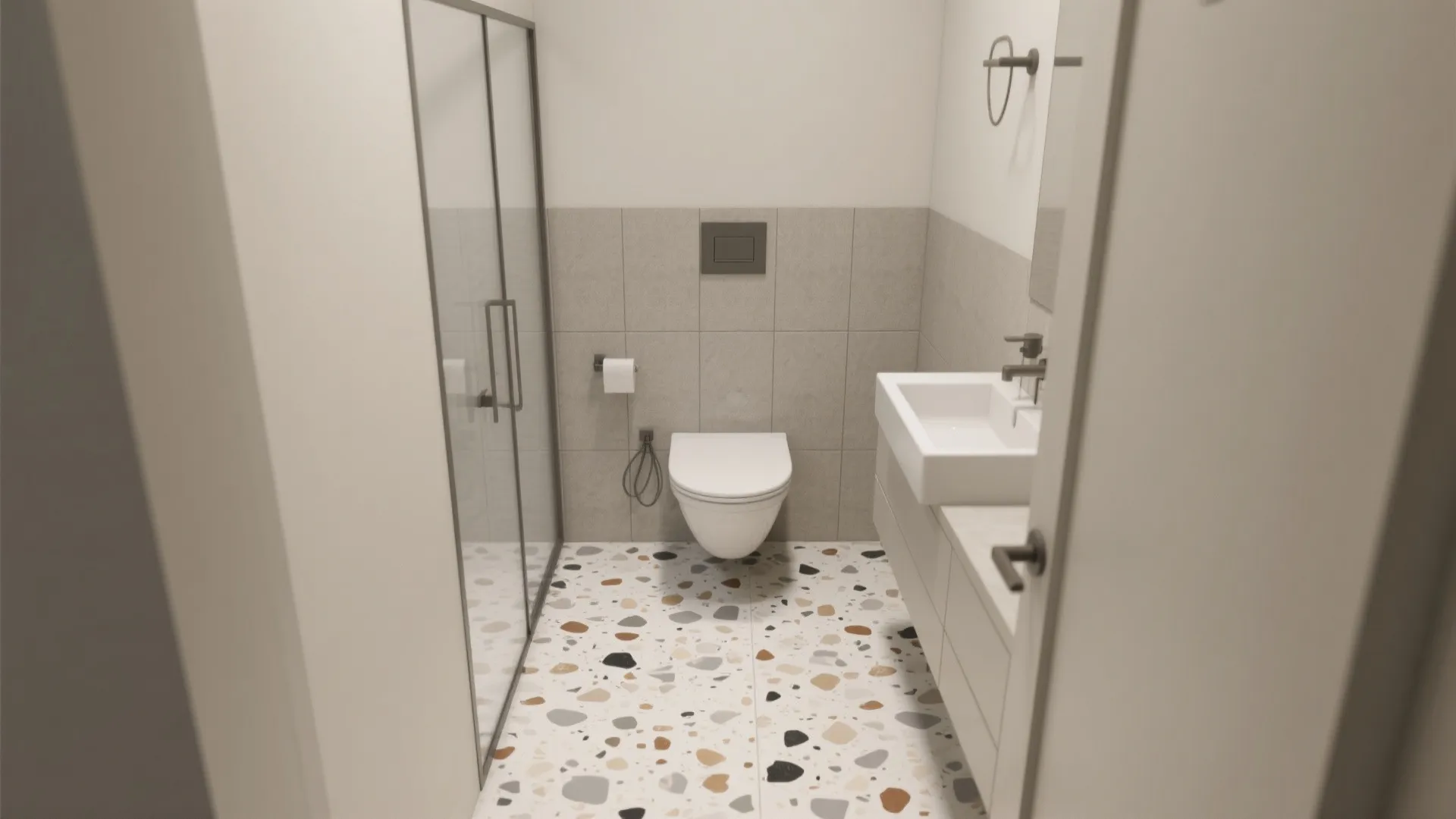 4) Patterned Terrazzo-Look Tiles to Anchor the Floor