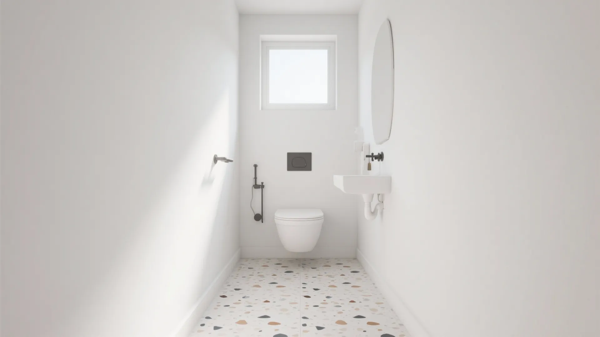 8. Combine Terrazzo Floor with Plain Walls