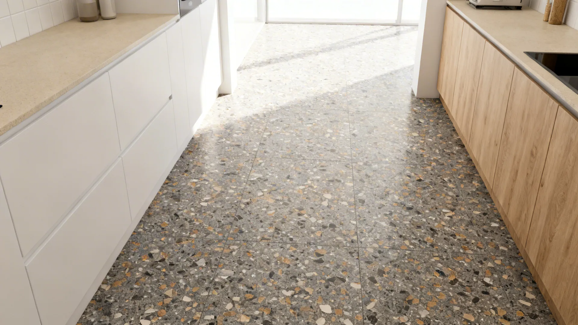 4) Terrazzo-Look Porcelain for Statement Floors