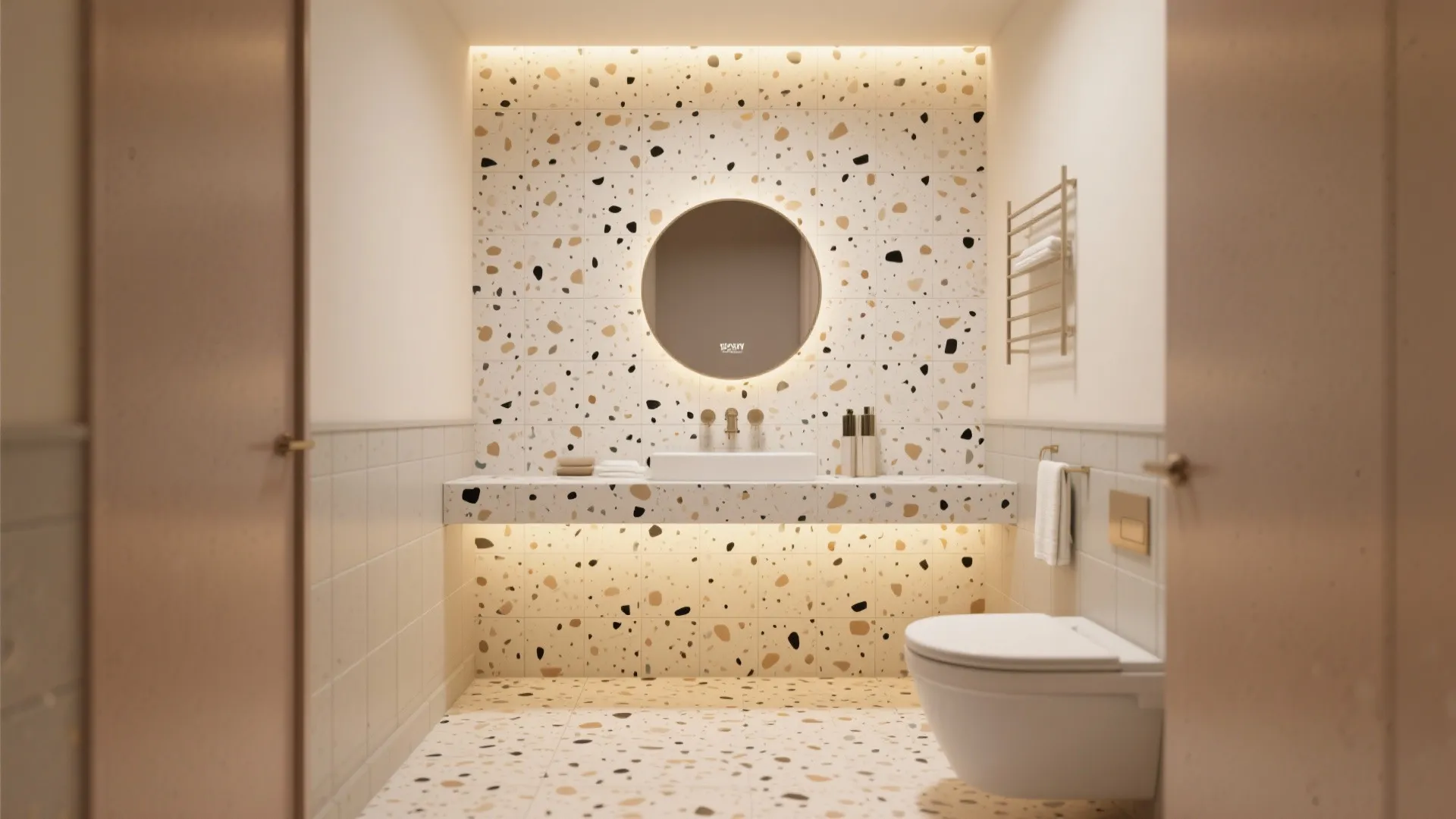 Warmth and texture with modular terrazzo-look porcelain