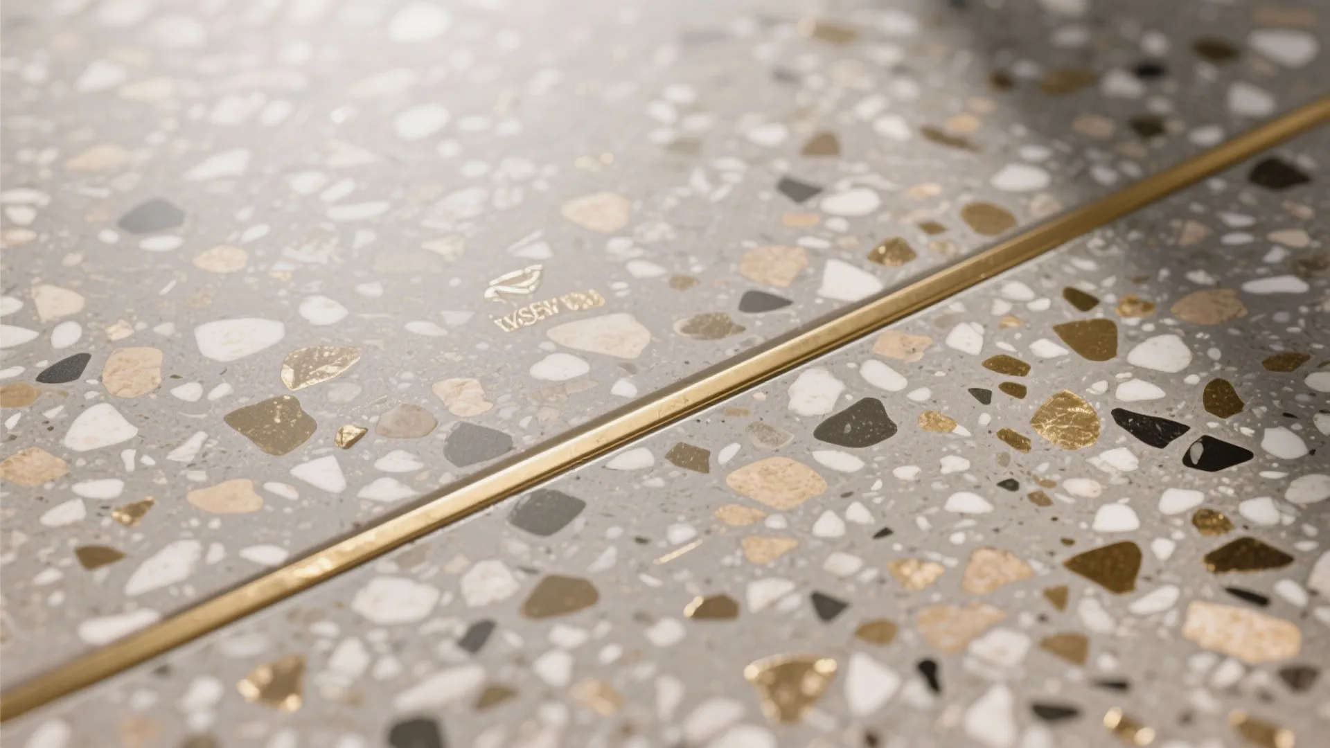 Terrazzo With Brass Inlays for Subtle Sparkle