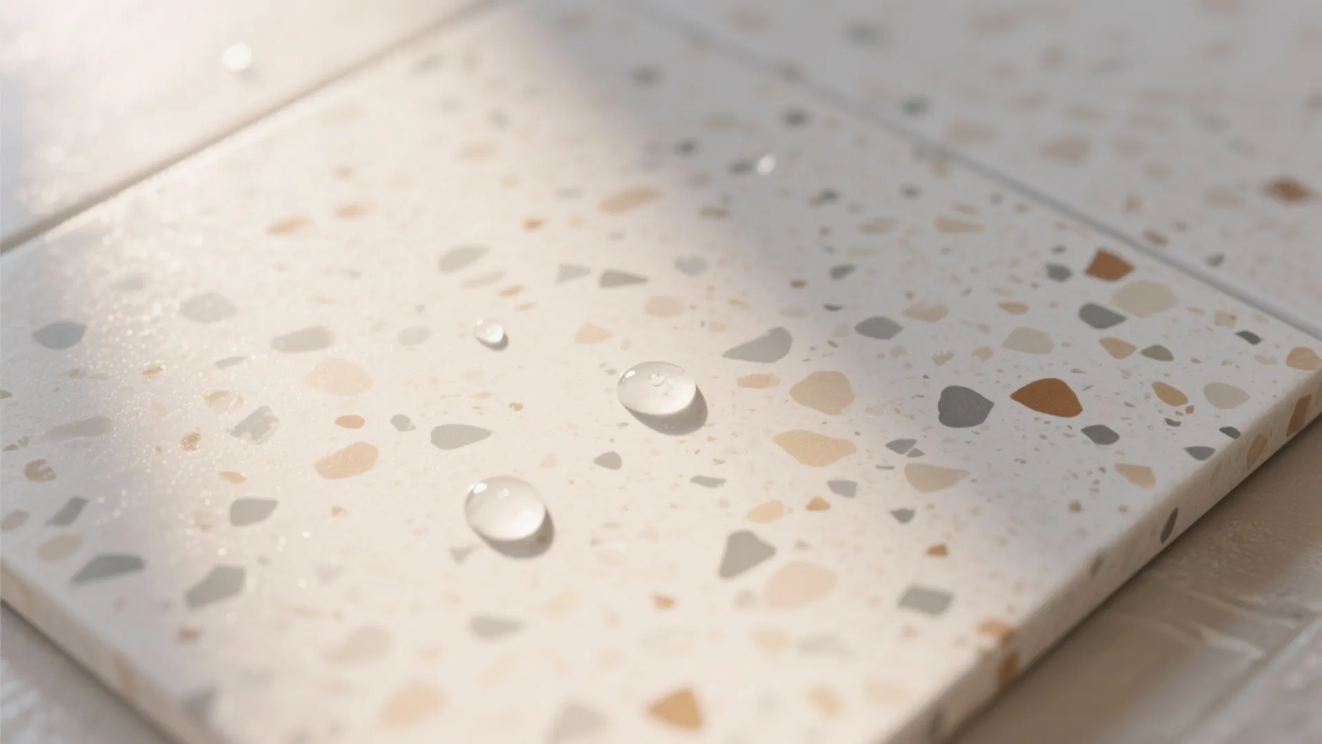 Terrazzo and Speckled Tiles for Character Without Clutter