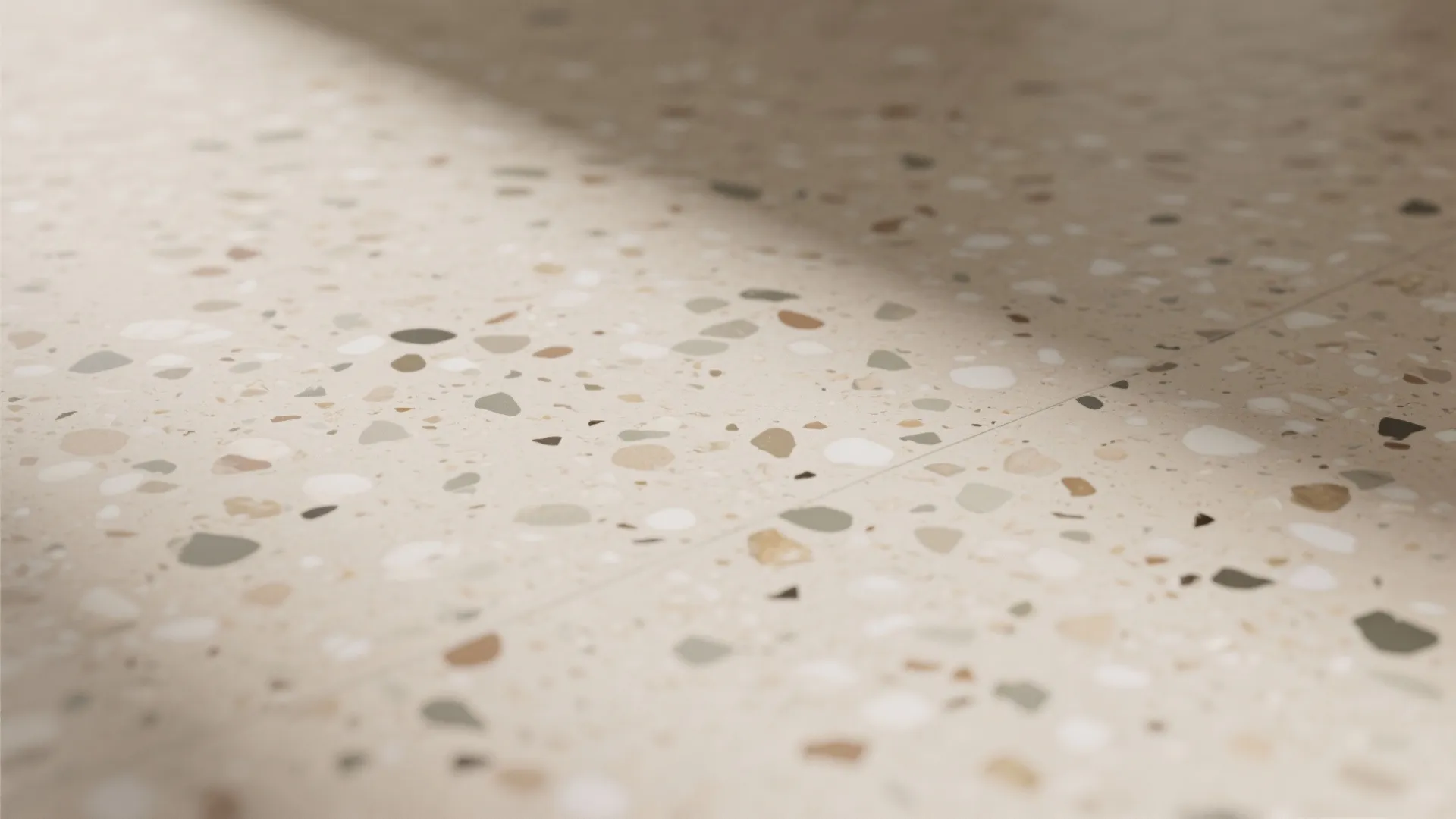 Matte terrazzo-effect tiles for playful speckle