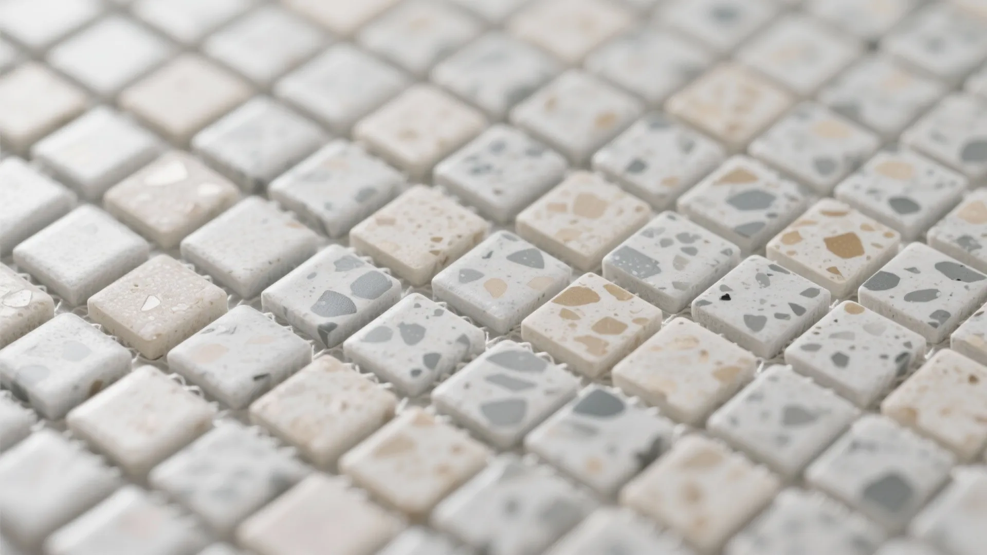 1) Minimal terrazzo micro-tiles for a lively base