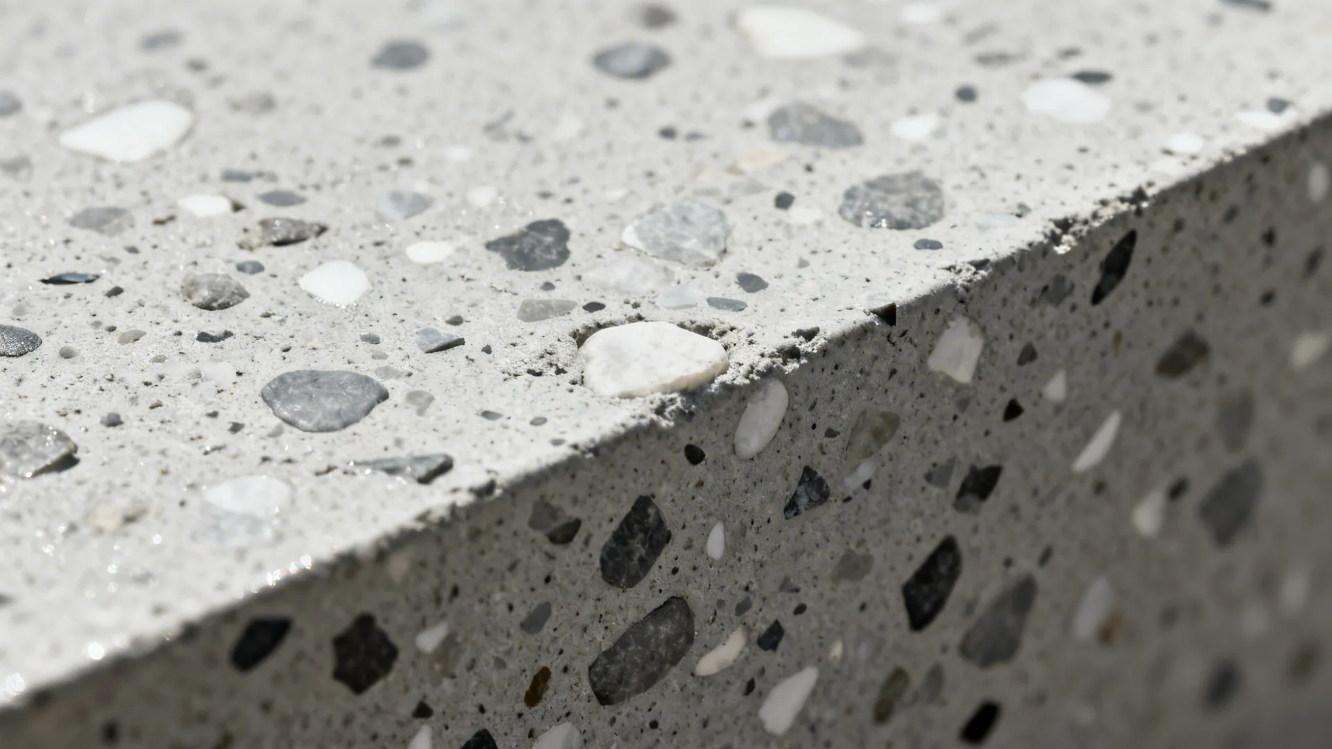 Micro terrazzo cement shelves