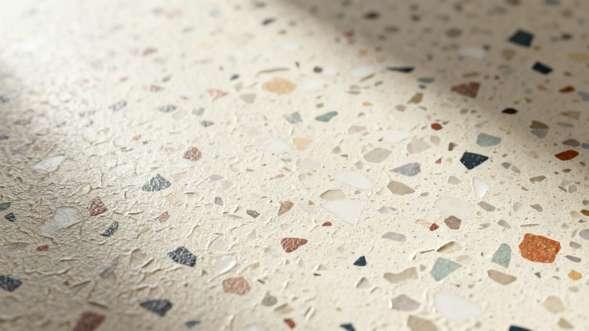 Terrazzo and micro-speckle for easy maintenance