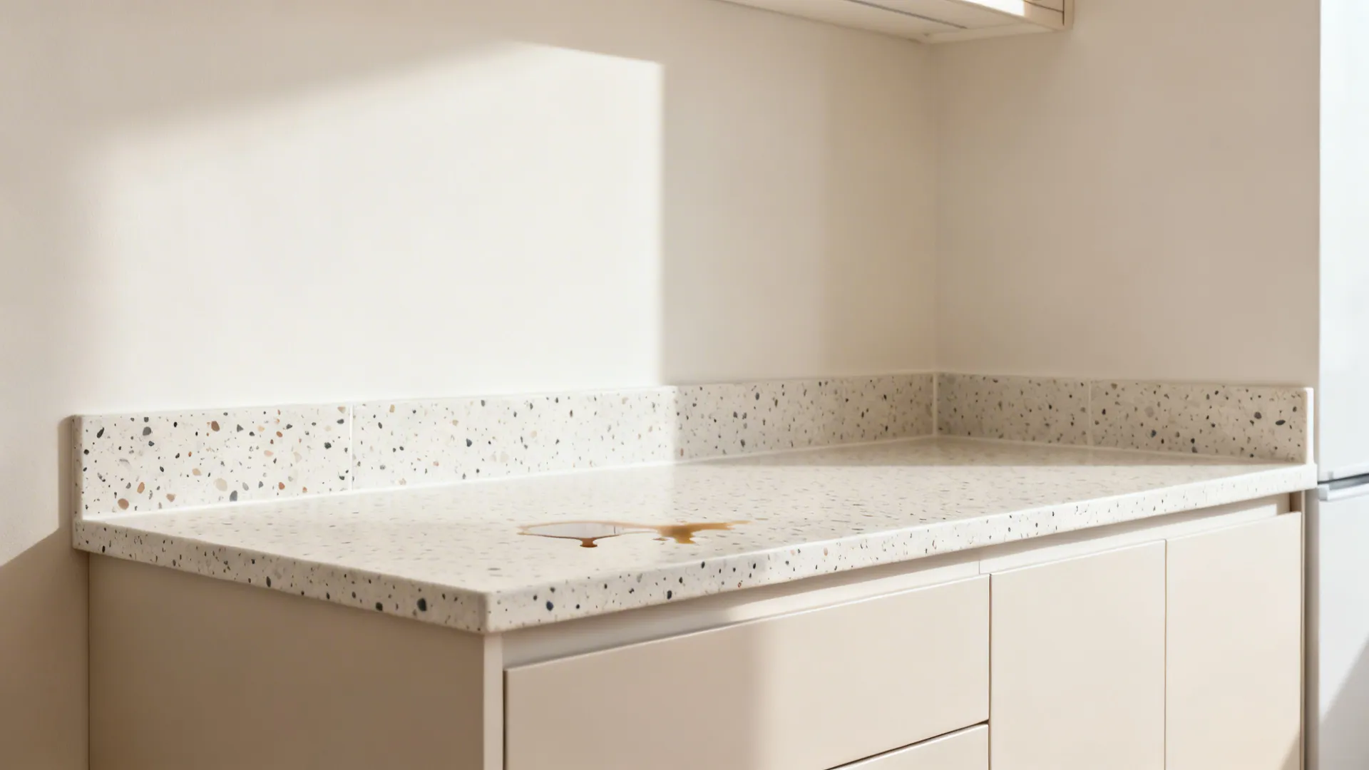 Terrazzo-look tiles that hide spills yet stay bright