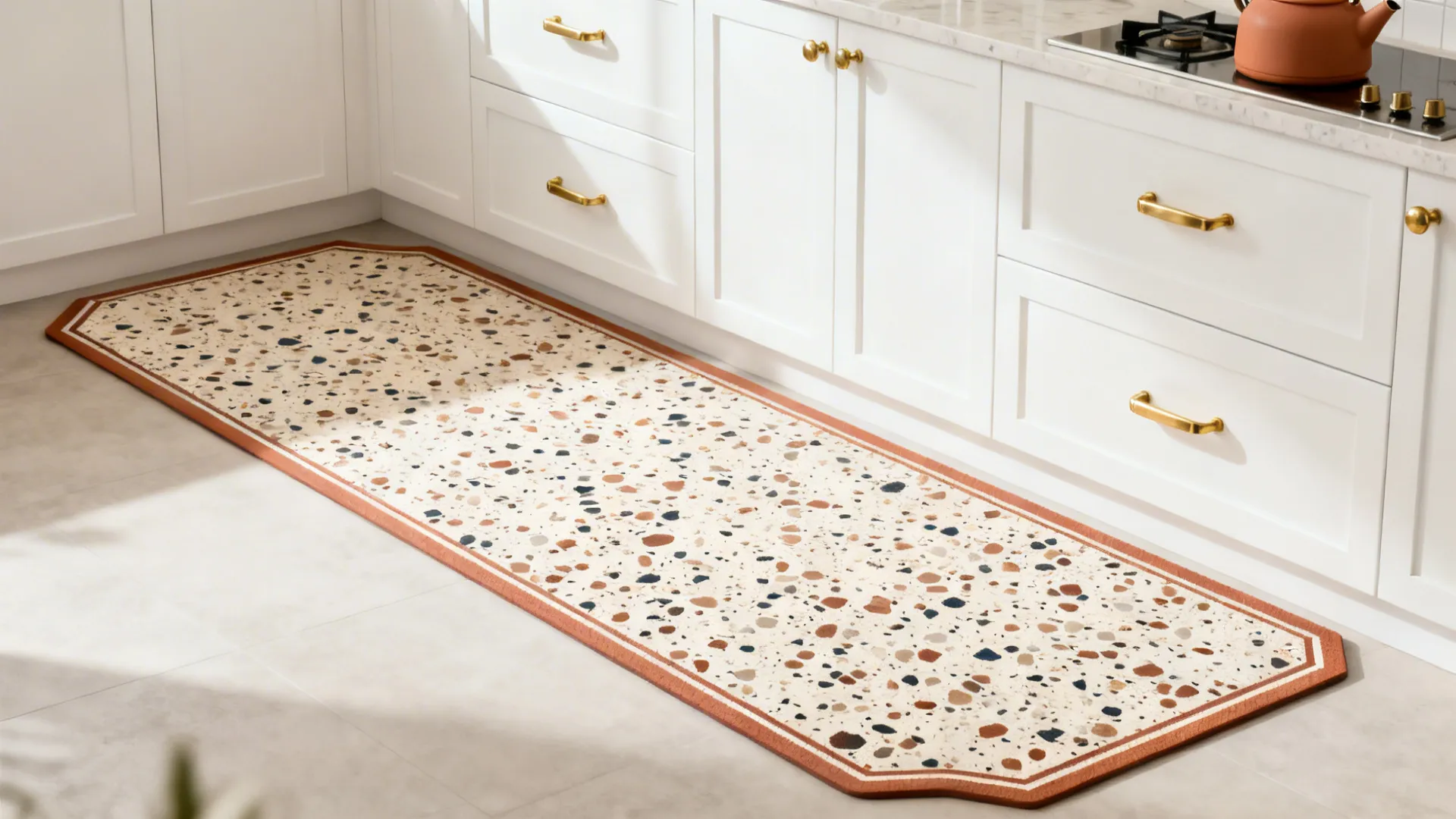 5) Pattern Play: Terrazzo Specks and Mediterranean Motifs