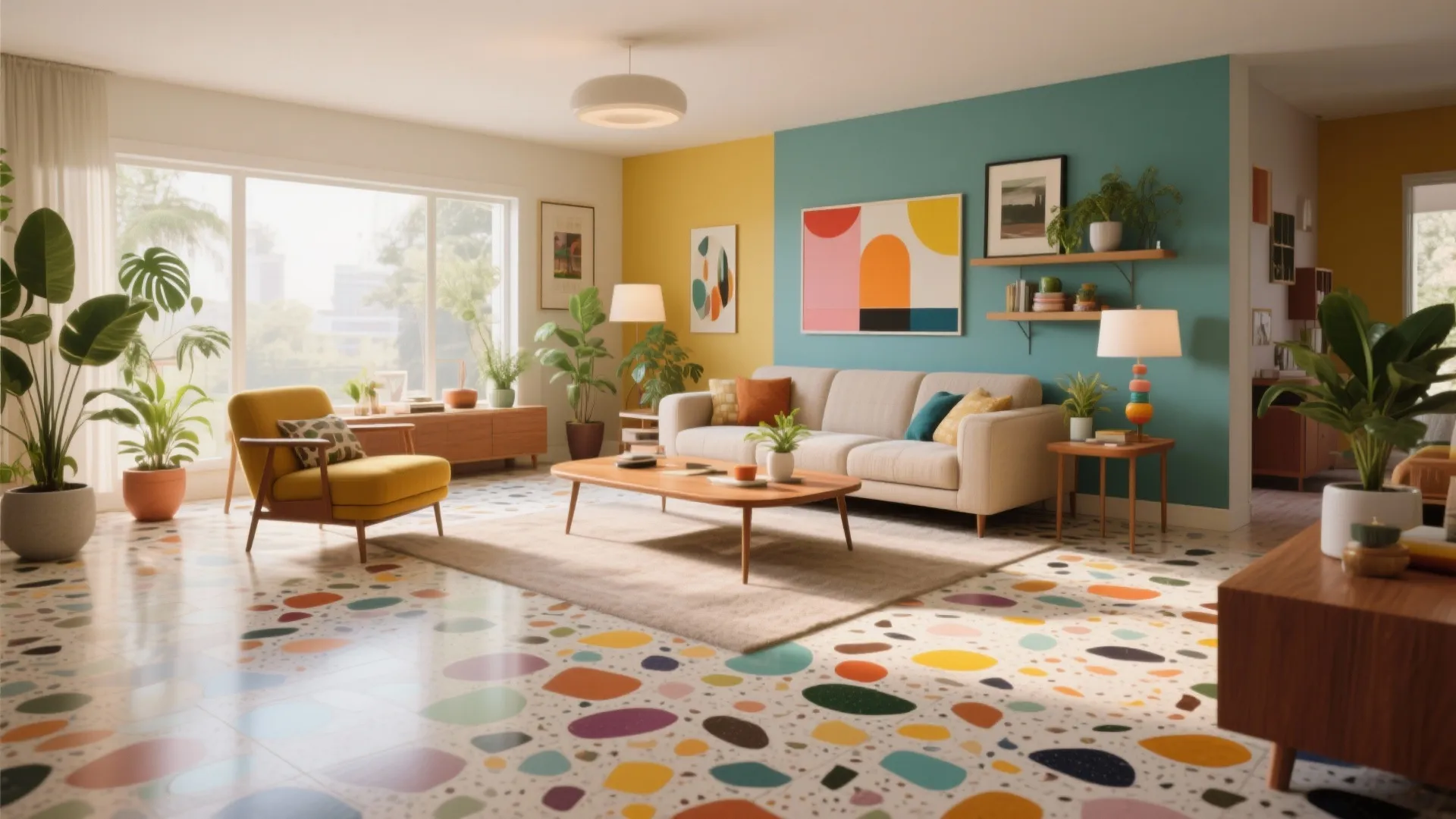 6. Terrazzo Tiles for Retro Charm