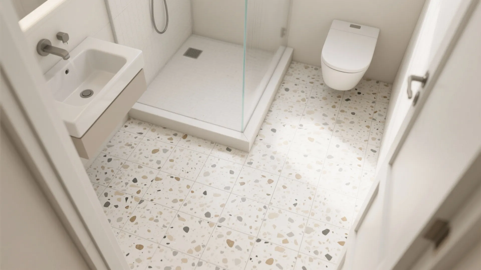 Terrazzo Revival for Small Baths
