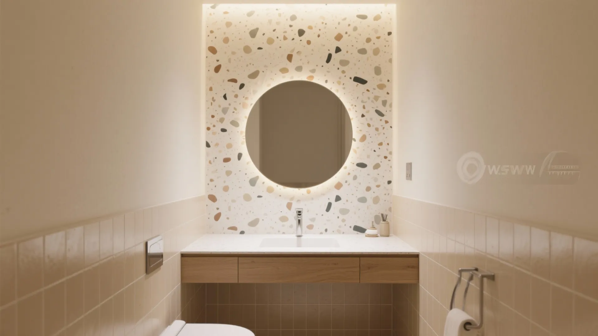 Terrazzo or Geometric Feature Zone (Keep It Focused)