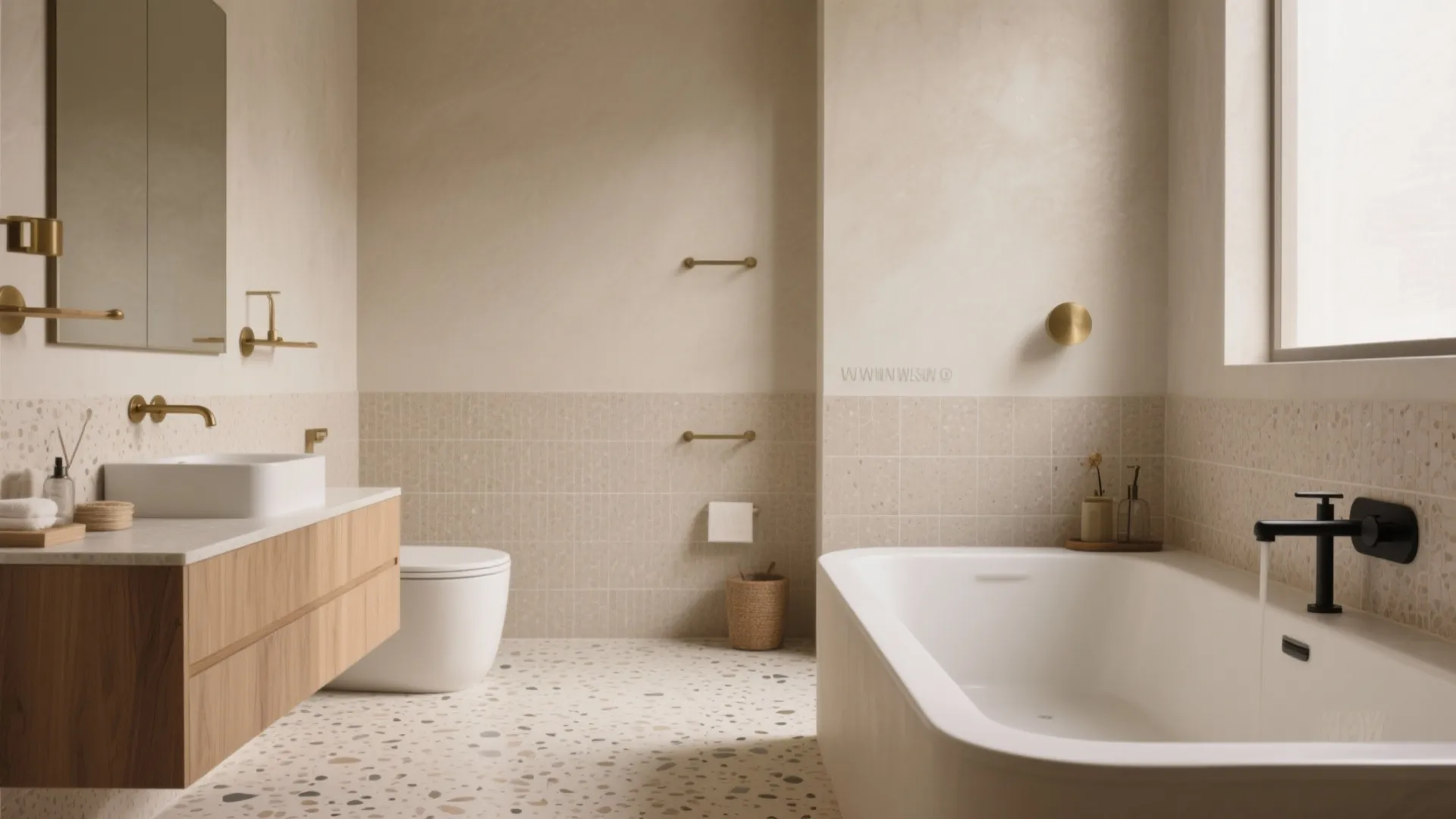 Warm Neutrals, Terrazzo, and Wood-Look Calm