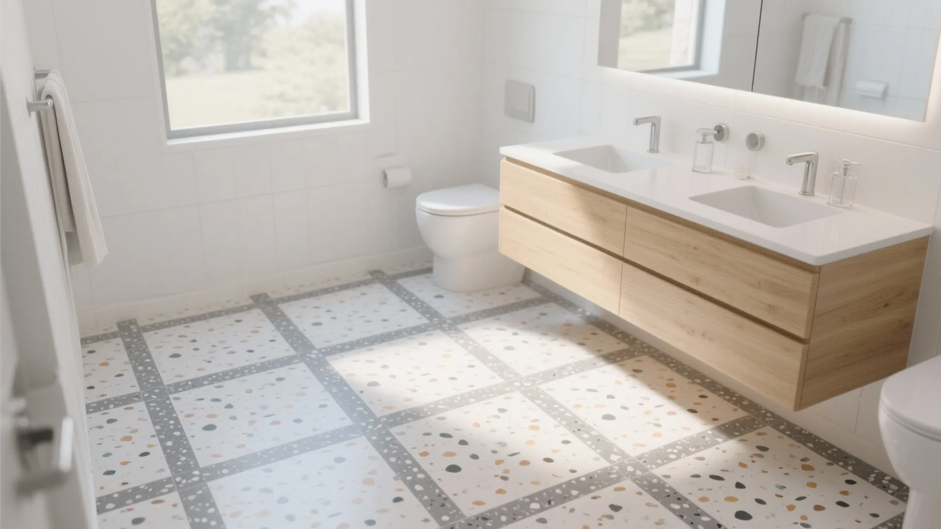 Terrazzo-Look Porcelain and Smart Grout Choices