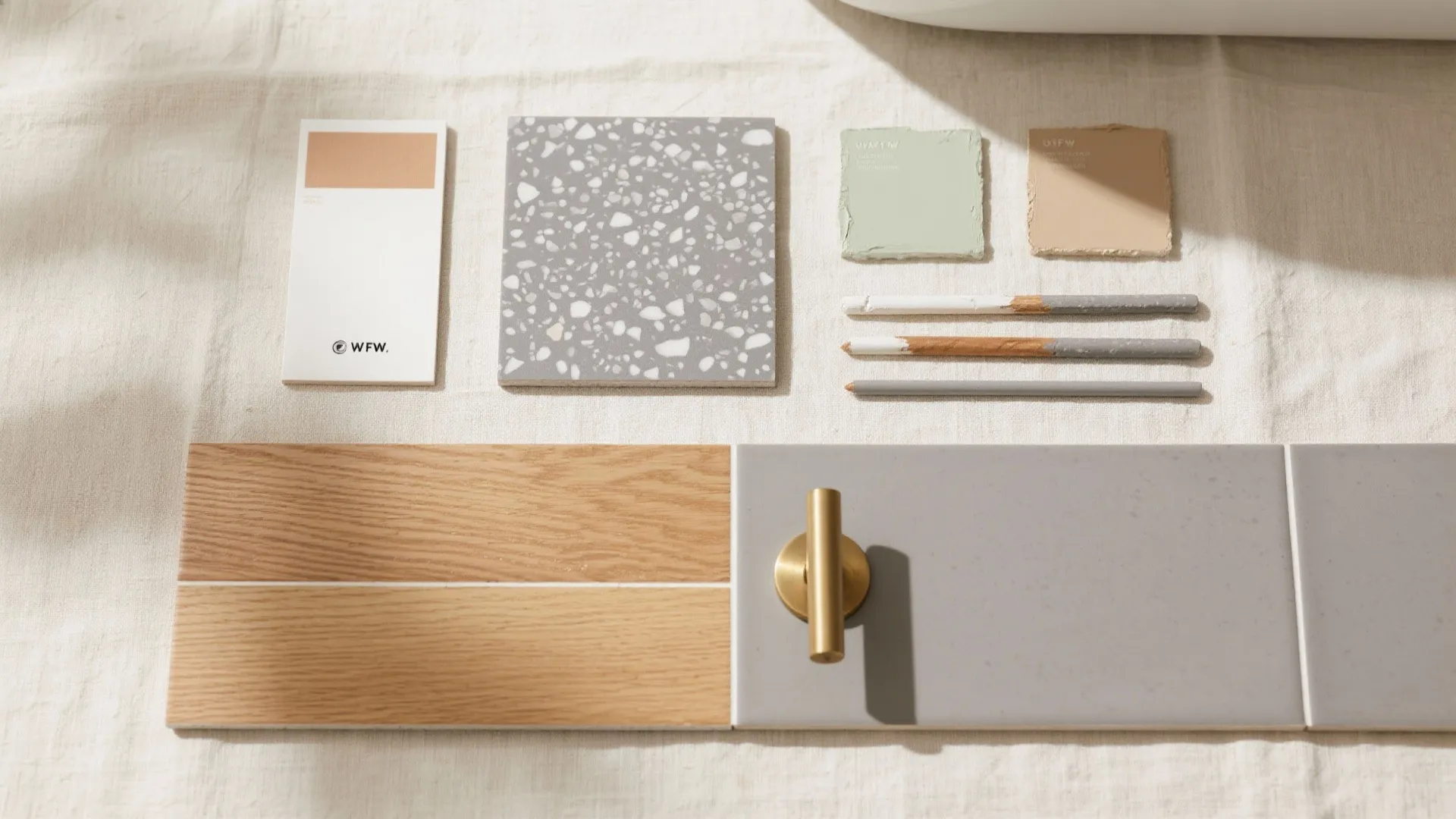 Character without clutter: terrazzo and wood-look accents