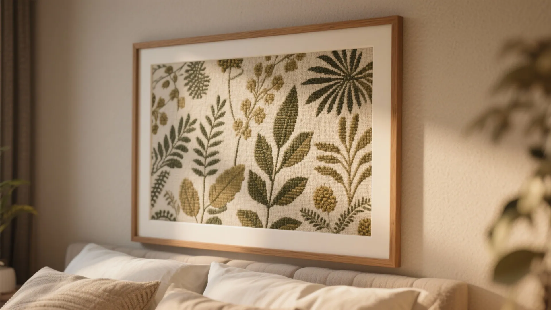 5. Textile art or framed fabric panels