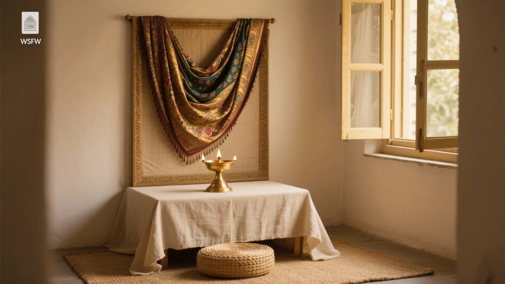 Textile backdrops and a thoughtful centerpiece