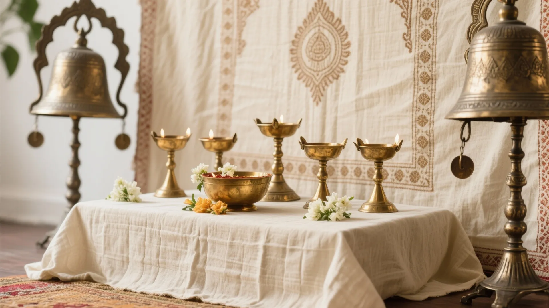 Textile Backdrops with Motifs and Sustainable Metals