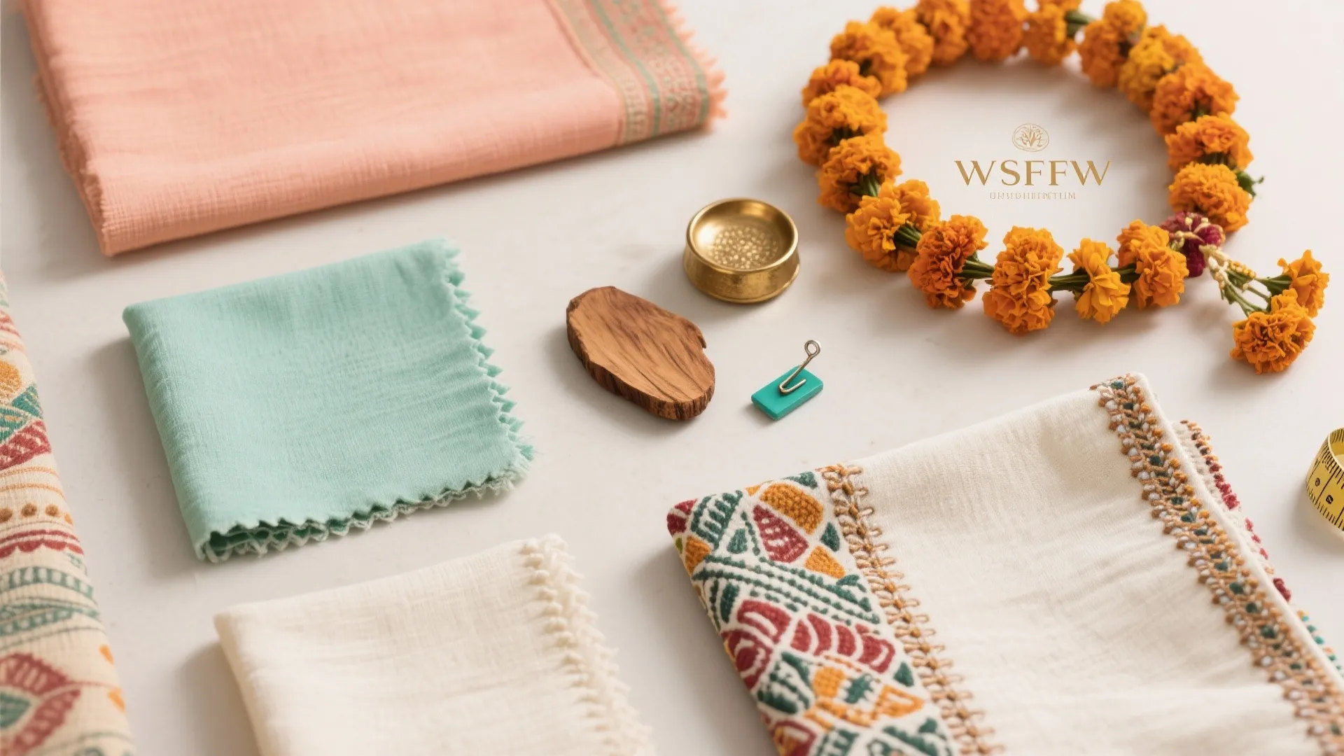 Pastel-Plus-Marigold Palette with Indian Textiles