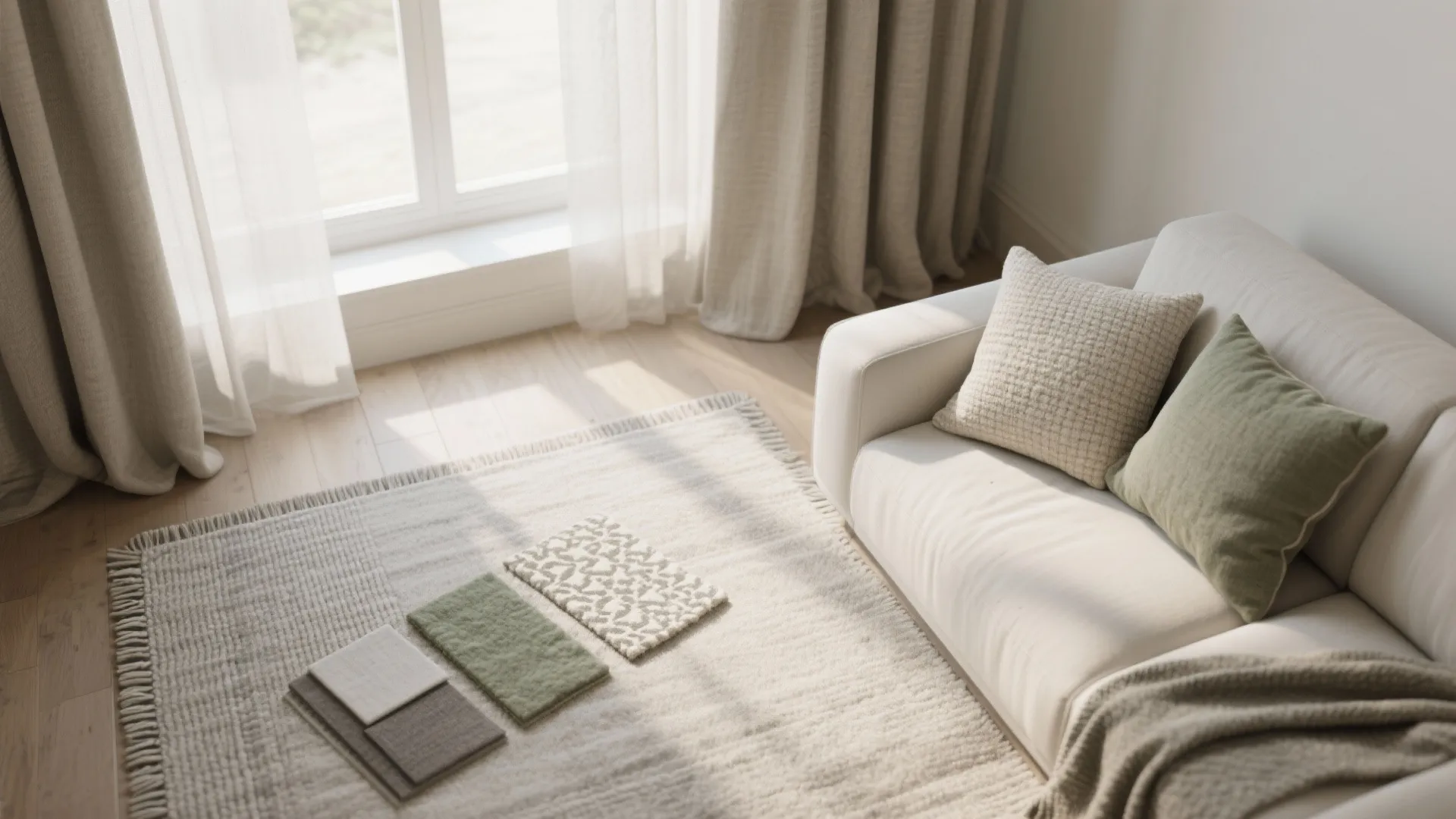 4) Textures that invite touch: rugs, curtains, cushions