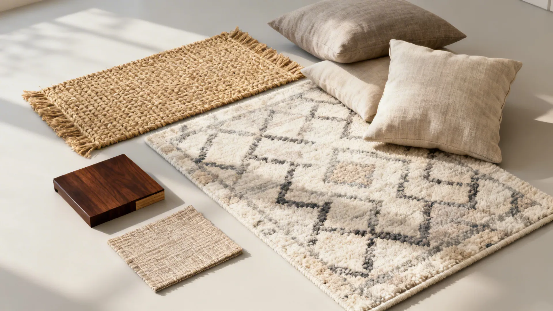 3. Introduce textured rugs and layered textiles