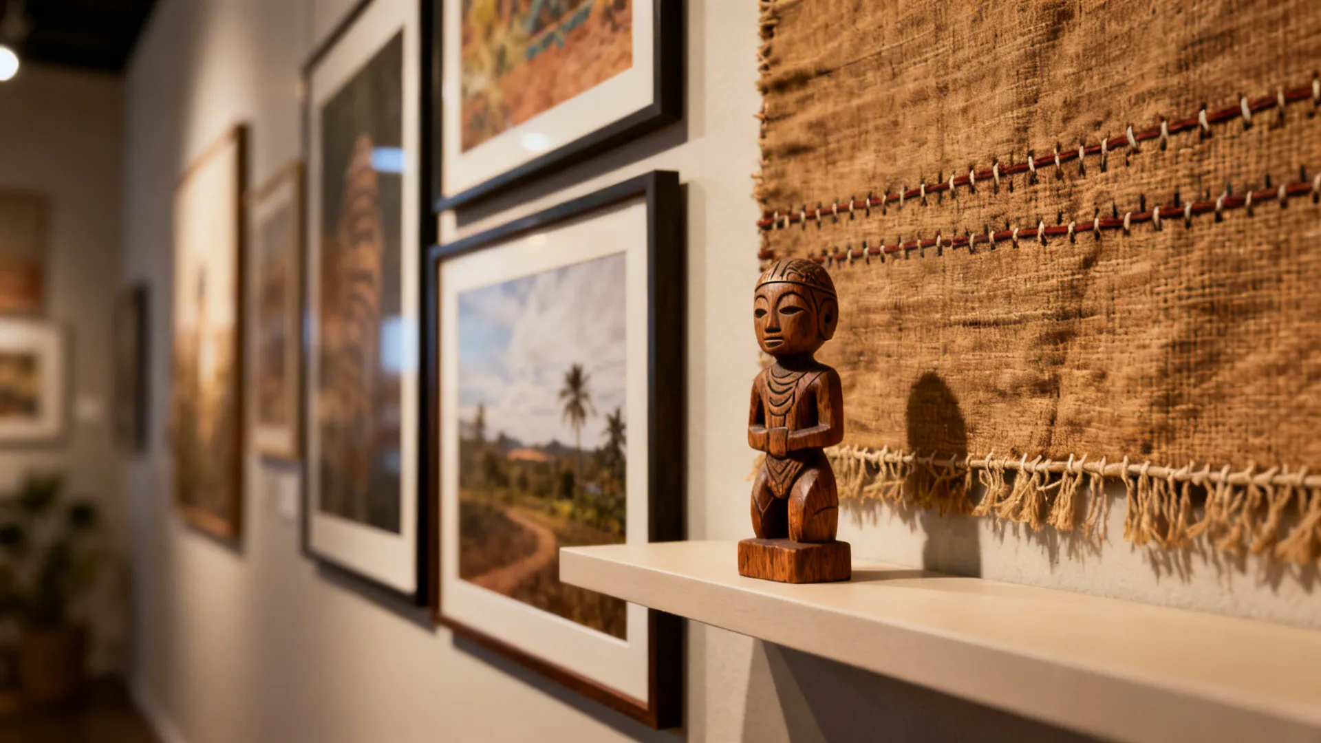 1. Curated Gallery Wall with Textiles