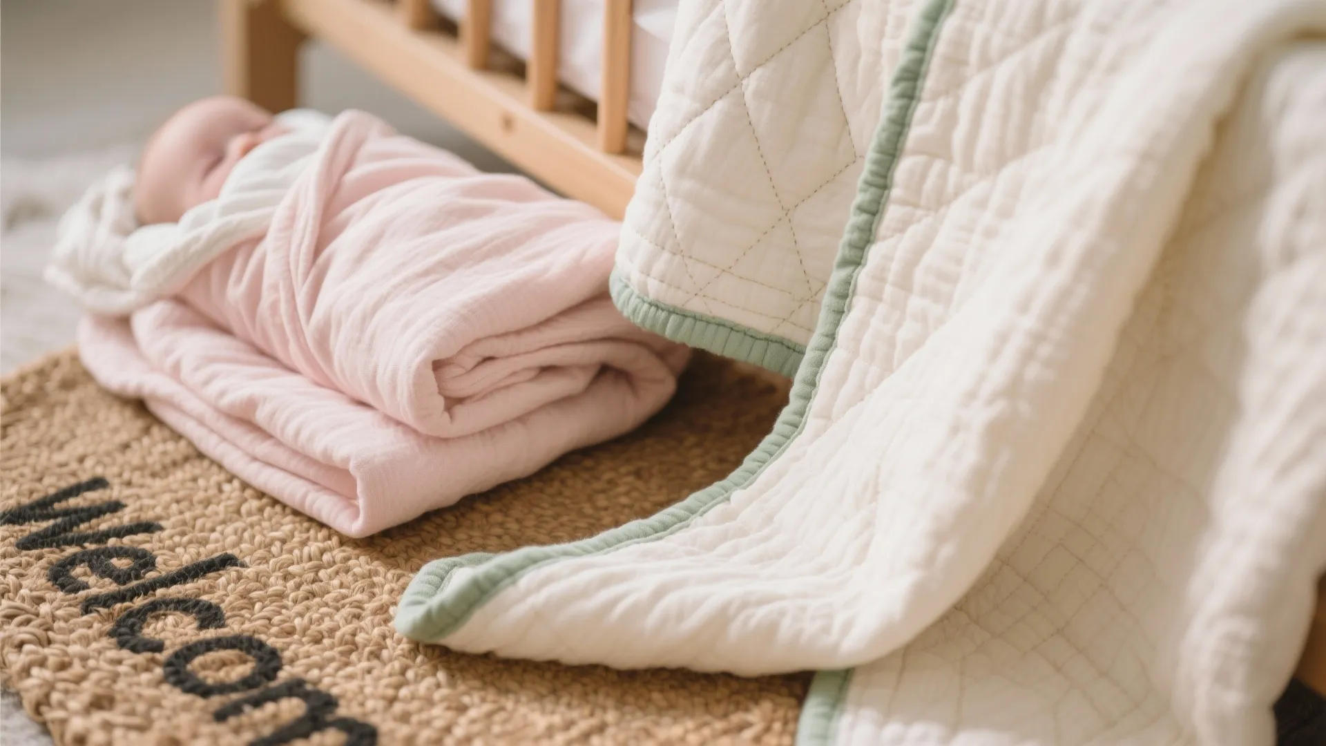 Textile Layers: Welcome Mat, Swaddle Banner, and Tactile Bassinet Corner