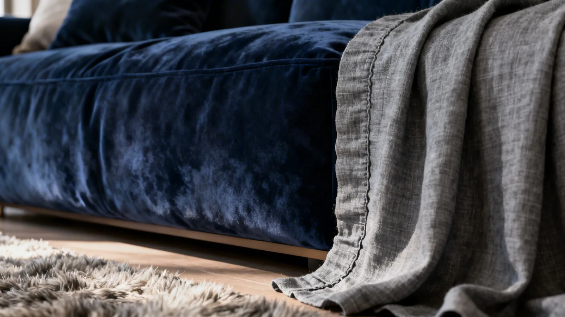 2. Layered Textures: Velvet, Linen and Wool